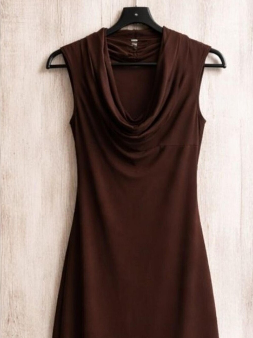 Women's Brown Cowl Neck Dress